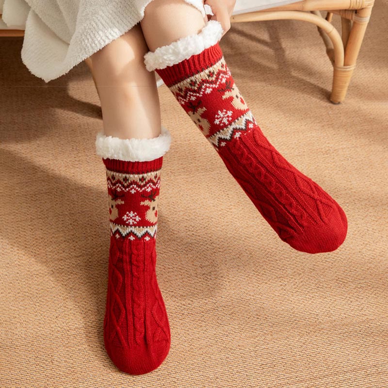Weihnachtshausschuhe mit Rentier- und Weihnachtsmannmotiv in Übergröße - image 3