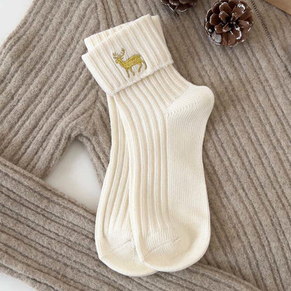 Bestickte Viertelsocken mit Cartoon-Motiven (3 Paar) - Weiß - EU36-40(US3-7) - image 2