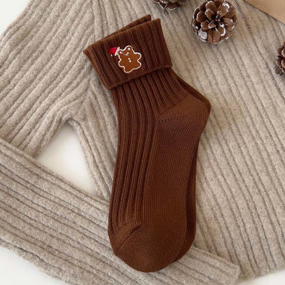 Bestickte Viertelsocken mit Cartoon-Motiven (3 Paar) - Kaffee - EU36-40(US3-7) - image 5