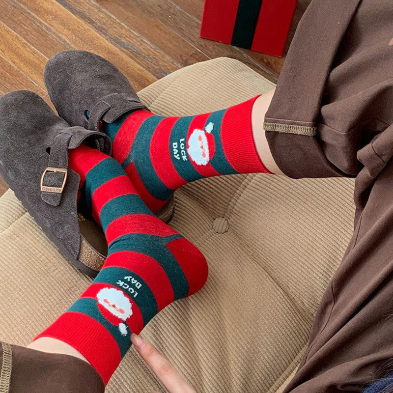 Rote Weihnachtsviertelsocken (4 Paar) - image 4