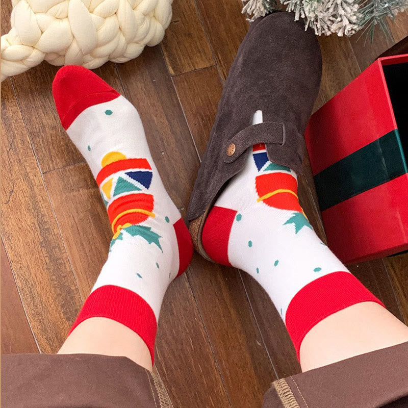 Rote Weihnachtsviertelsocken (4 Paar) - image 3
