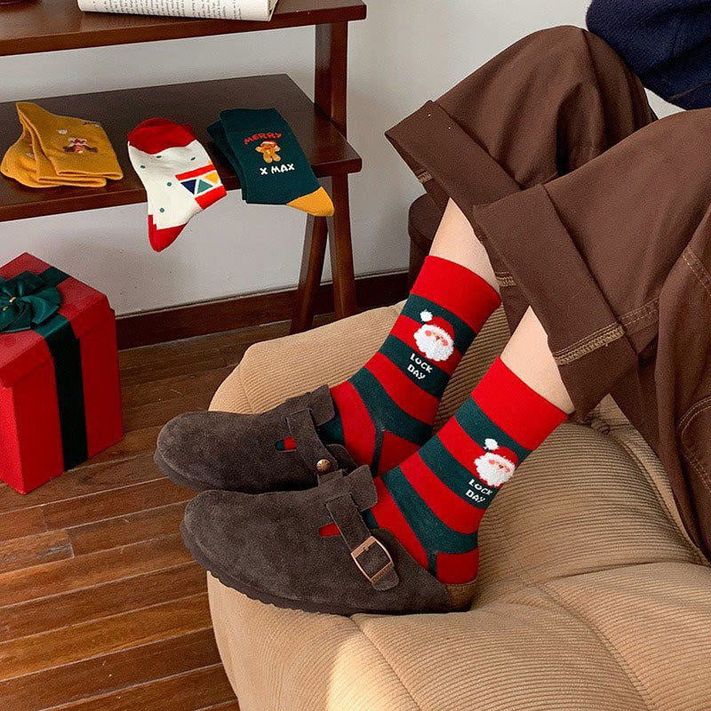 Rote Weihnachtsviertelsocken (4 Paar) - image 9