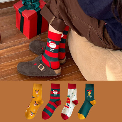 Rote Weihnachtsviertelsocken (4 Paar) - image 0