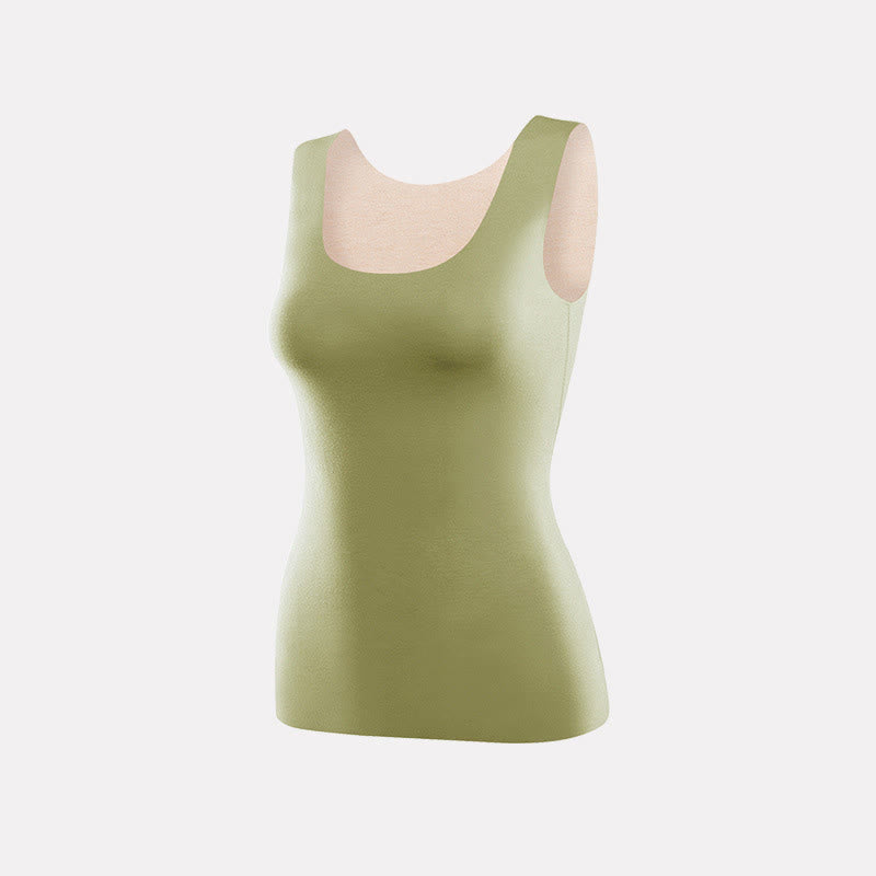Nahtlose Stretch-Basisschichtweste mit U-Ausschnitt - Grün - 3XL - image 8