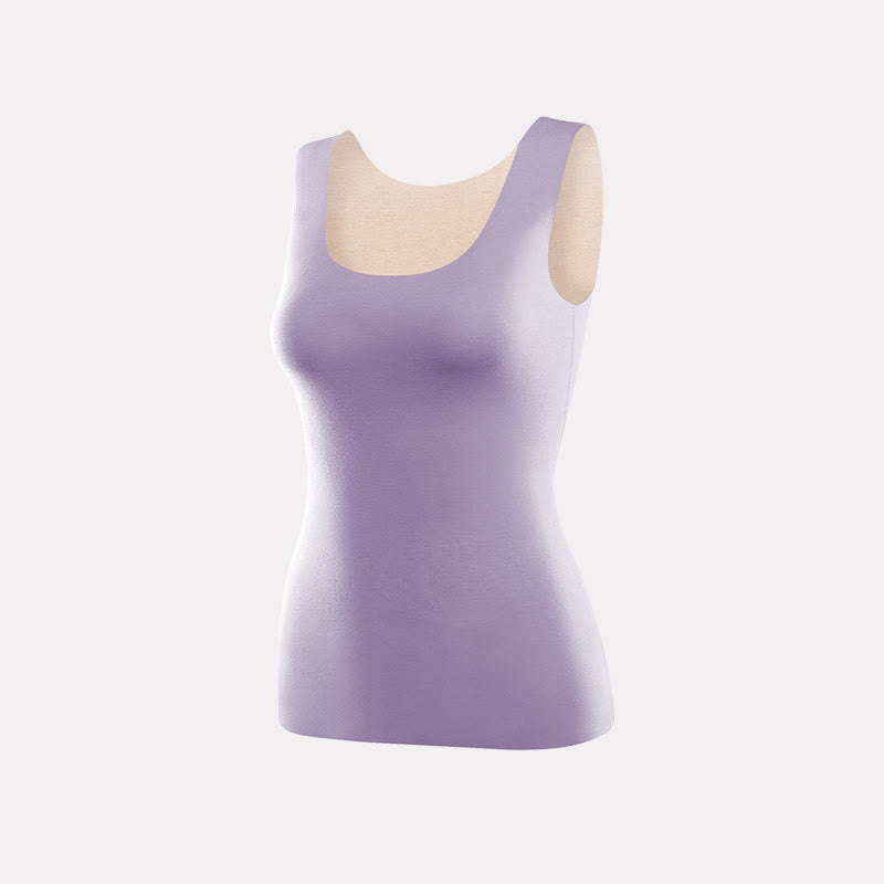 Nahtlose Stretch-Basisschichtweste mit U-Ausschnitt - Lila - 3XL - image 12