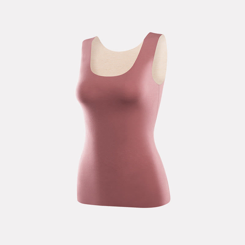 Nahtlose Stretch-Basisschichtweste mit U-Ausschnitt - Fuchsia - 3XL - image 13
