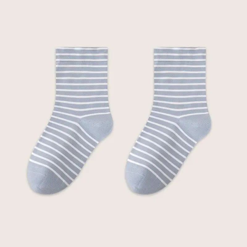 Atmungsaktive Schlafsocken aus reiner Baumwolle mit Streifenmuster (3 Paar) - Blau - EU36-39 (US3-6) - image 10