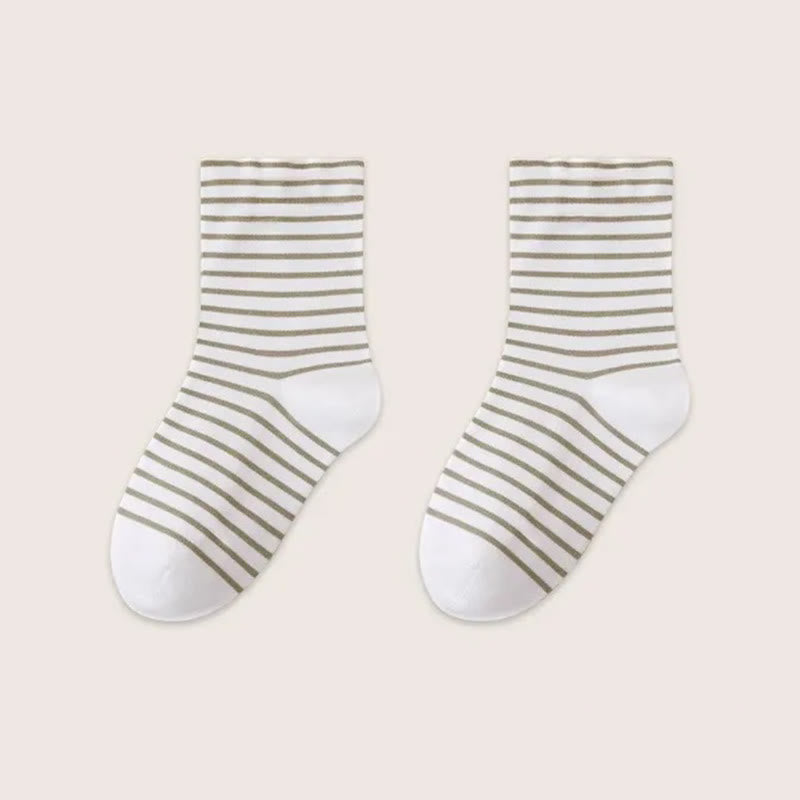 Atmungsaktive Schlafsocken aus reiner Baumwolle mit Streifenmuster (3 Paar) - Grün - EU36-39 (US3-6) - image 14