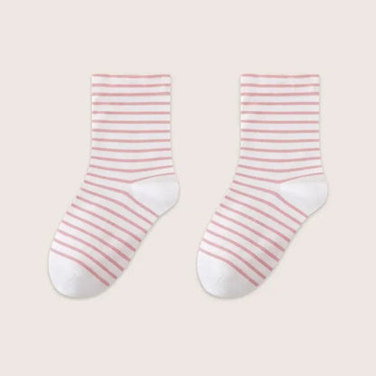 Atmungsaktive Schlafsocken aus reiner Baumwolle mit Streifenmuster (3 Paar) - Rosa - EU36-39 (US3-6) - image 12
