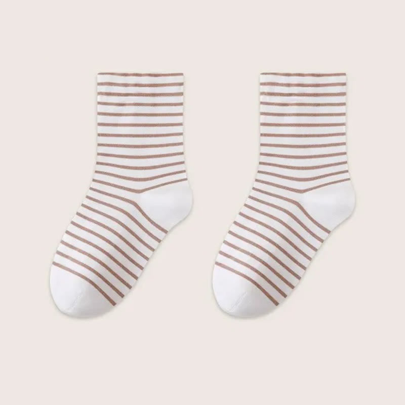 Atmungsaktive Schlafsocken aus reiner Baumwolle mit Streifenmuster (3 Paar) - Khaki - EU36-39 (US3-6) - image 11
