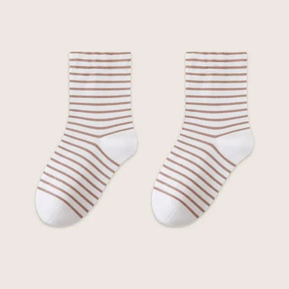 Atmungsaktive Schlafsocken aus reiner Baumwolle mit Streifenmuster (3 Paar) - Khaki - EU36-39 (US3-6) - image 11