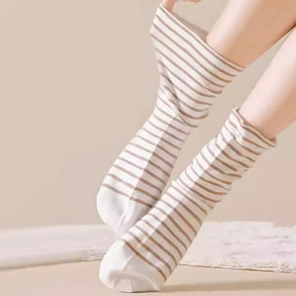 Atmungsaktive Schlafsocken aus reiner Baumwolle mit Streifenmuster (3 Paar) - image 7