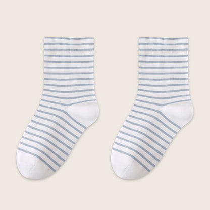 Atmungsaktive Schlafsocken aus reiner Baumwolle mit Streifenmuster (3 Paar) - Hellblau - EU36-39 (US3-6) - image 15