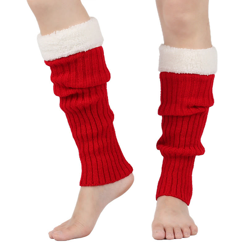Gestrickte, fleecegefütterte Beinstulpen - Rot - Einheitsgröße - image 1