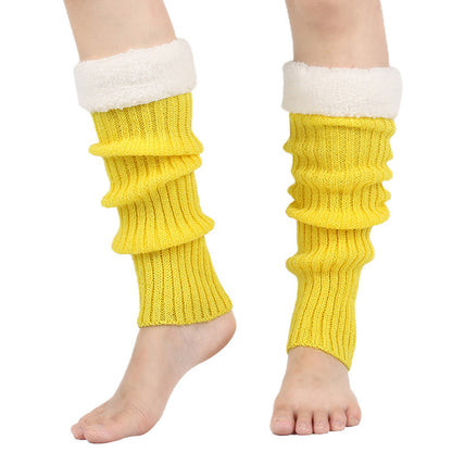 Gestrickte, fleecegefütterte Beinstulpen - Gelb - Einheitsgröße - image 5
