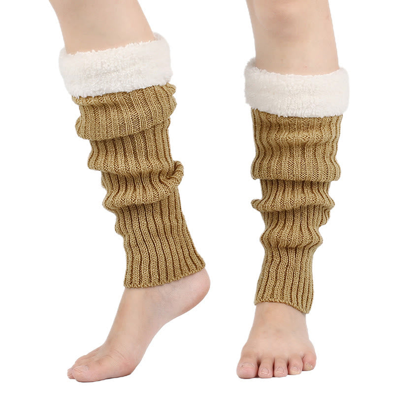 Gestrickte, fleecegefütterte Beinstulpen - Nackt - Einheitsgröße - image 9