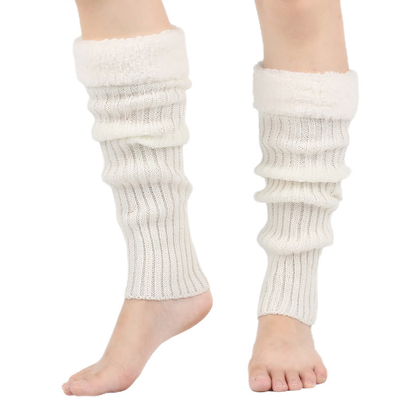 Gestrickte, fleecegefütterte Beinstulpen - Weiß - Einheitsgröße - image 7