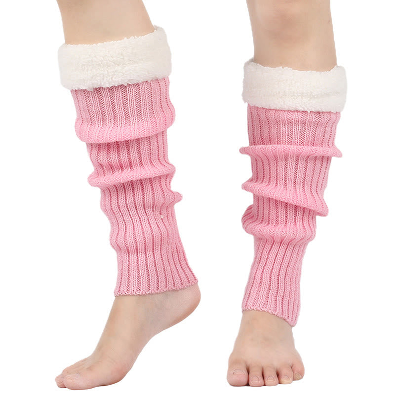 Gestrickte, fleecegefütterte Beinstulpen - Rosa - Einheitsgröße - image 13