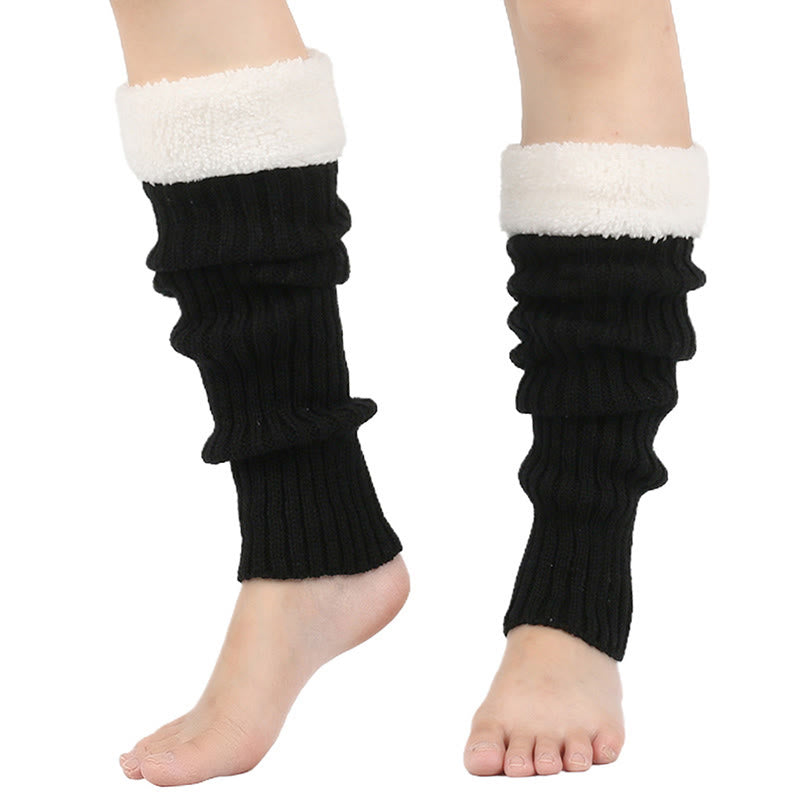 Gestrickte, fleecegefütterte Beinstulpen - Schwarz - Einheitsgröße - image 3