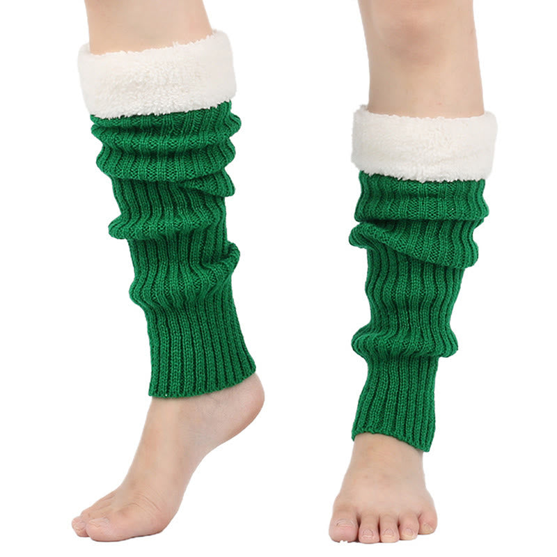 Gestrickte, fleecegefütterte Beinstulpen - Grün - Einheitsgröße - image 17