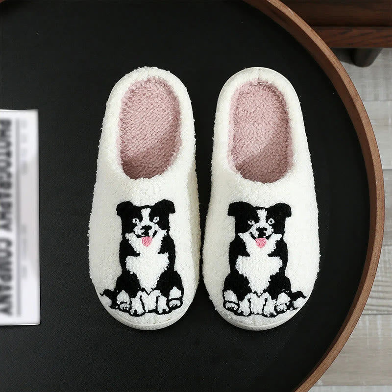 Hausschuhe mit Border-Collie-Motiv in Übergröße - image 0