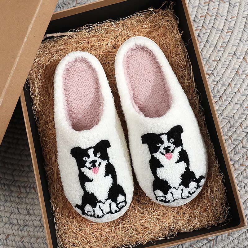 Hausschuhe mit Border-Collie-Motiv in Übergröße - image 2