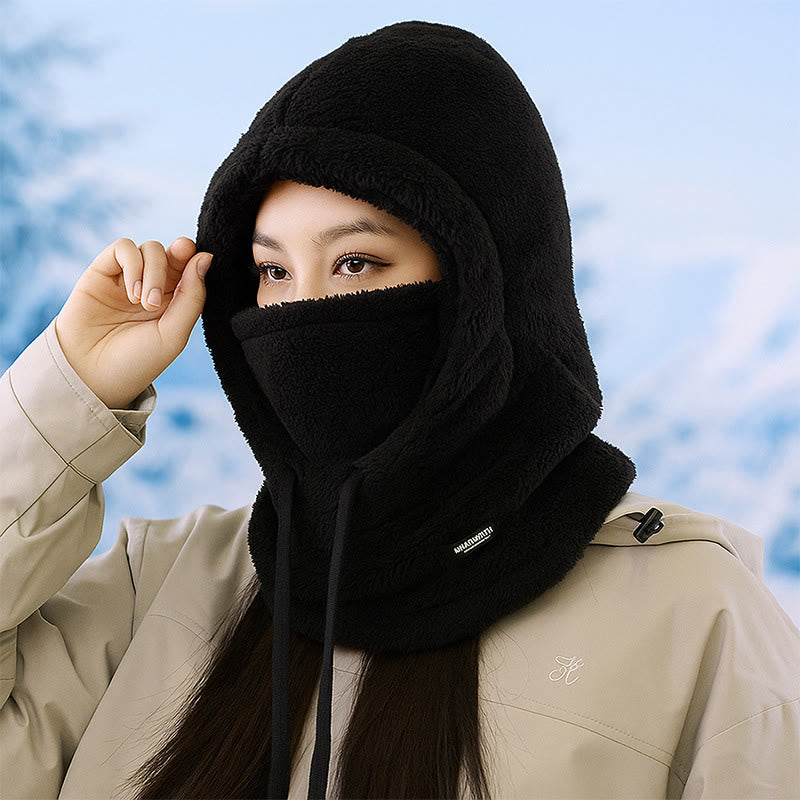 Verdickter, winddichter Kapuzenschal - Schwarz - Einheitsgröße - image 1