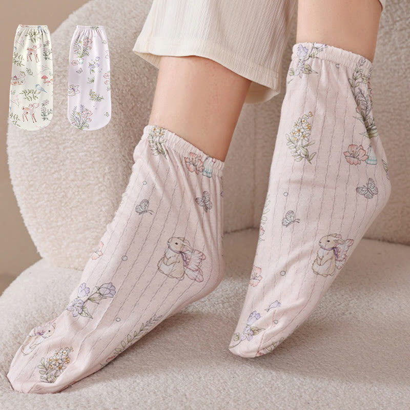 Wolkenweiche Baumwoll-Schlafsocken (2 Paar) - Mehrfarbig - Einheitsgröße - image 0
