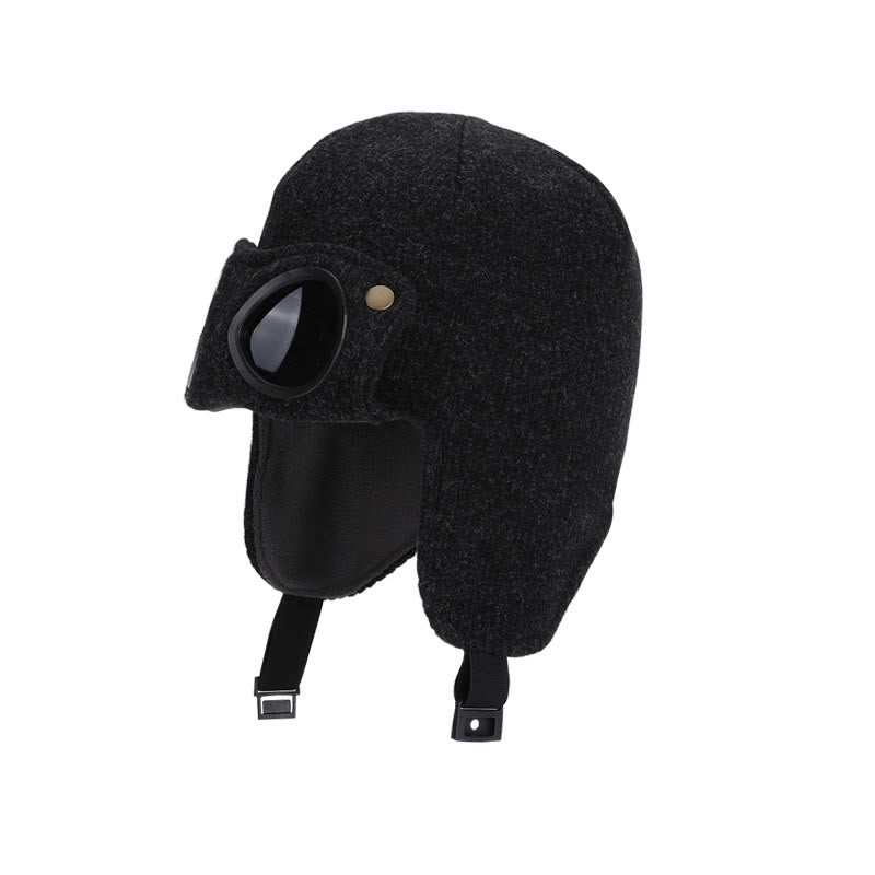 Sonnenbrille, Gehörschutzmütze mit Schutzbrille - Schwarz - Einheitsgröße - image 1