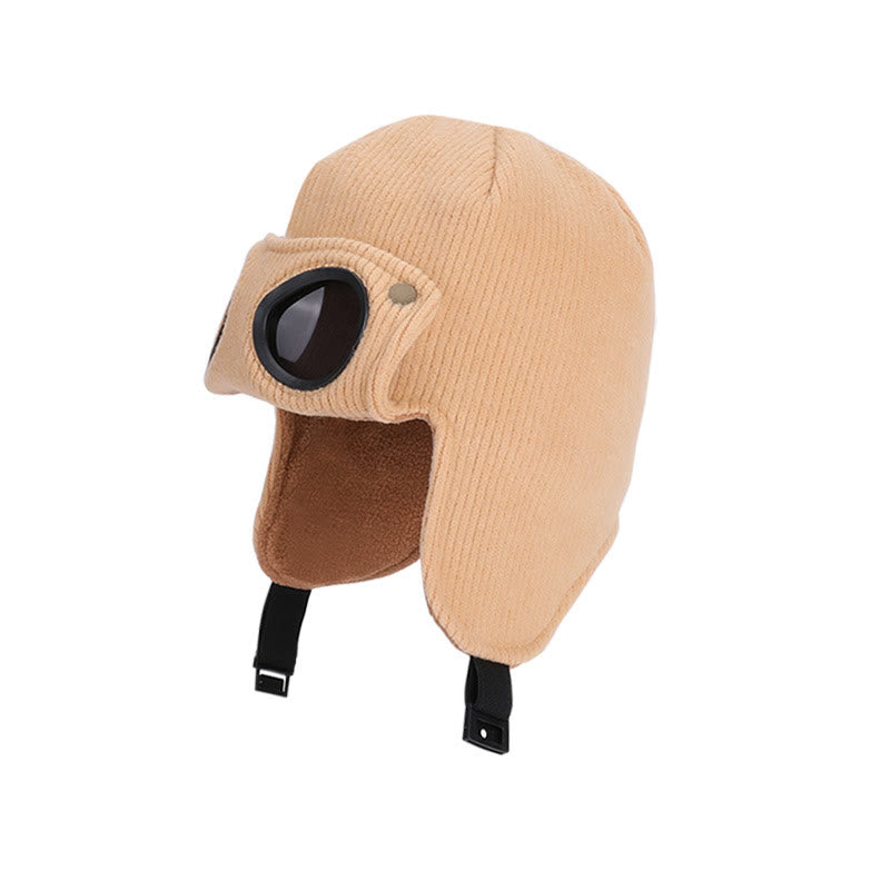 Sonnenbrille, Gehörschutzmütze mit Schutzbrille - Khaki - Einheitsgröße - image 0