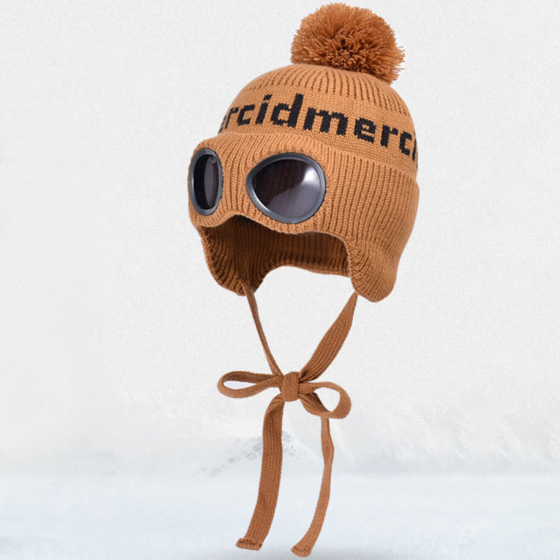 Winddichte, warme Mütze mit Skibrille - Braun - Einheitsgröße - image 10