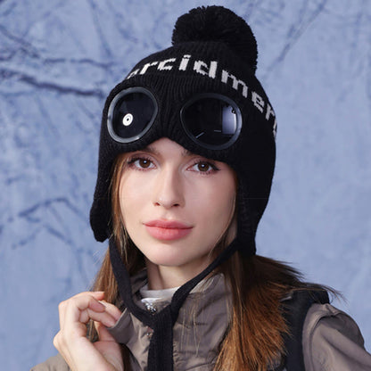 Winddichte, warme Mütze mit Skibrille - Schwarz - Einheitsgröße - image 3