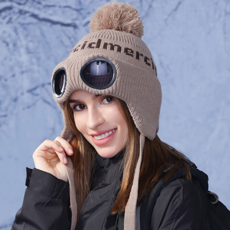 Winddichte, warme Mütze mit Skibrille - Khaki - Einheitsgröße - image 12