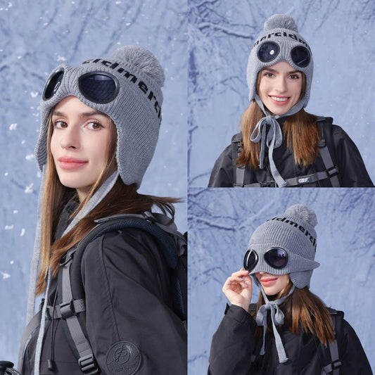 Winddichte, warme Mütze mit Skibrille - image 0