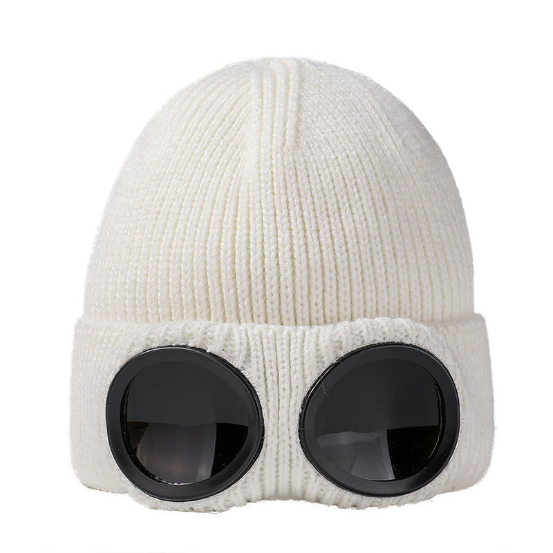 Warmhaltende Mütze mit Schutzbrille - Weiß - Einheitsgröße - image 11