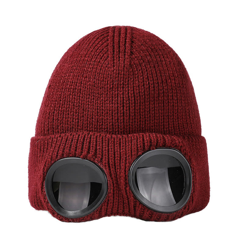 Warmhaltende Mütze mit Schutzbrille - Wein - Einheitsgröße - image 12