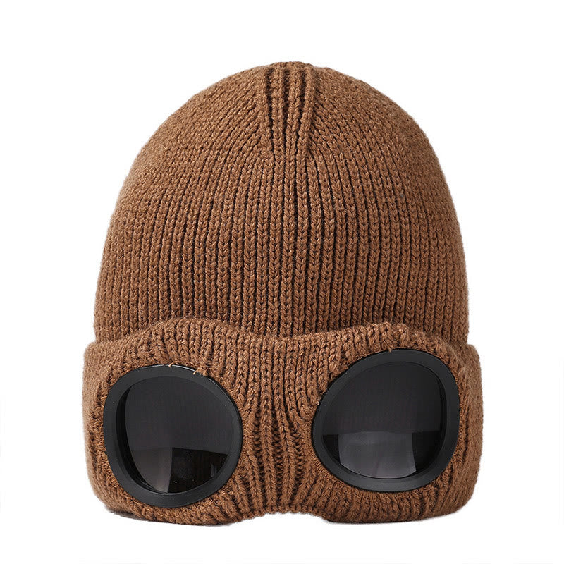 Warmhaltende Mütze mit Schutzbrille - Braun - Einheitsgröße - image 16