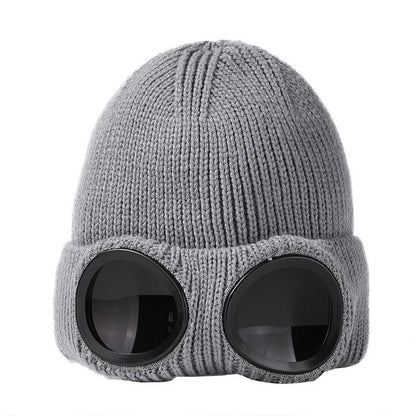 Warmhaltende Mütze mit Schutzbrille - Grau - Einheitsgröße - image 15