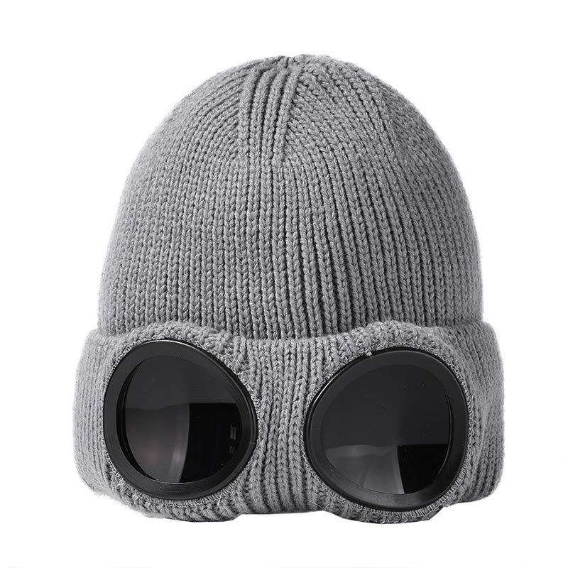 Warmhaltende Mütze mit Schutzbrille - Grau - Einheitsgröße - image 15