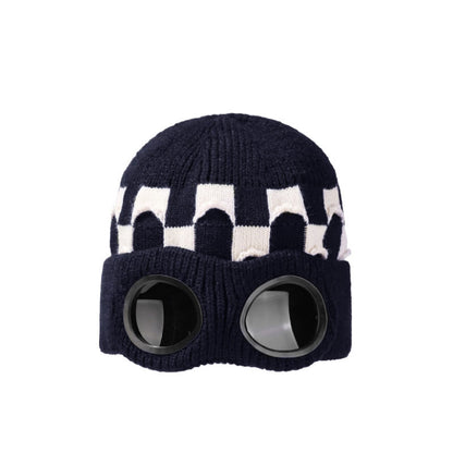 Grid Soft Beanie mit Schutzbrille - Marineblau - Einheitsgröße - image 10