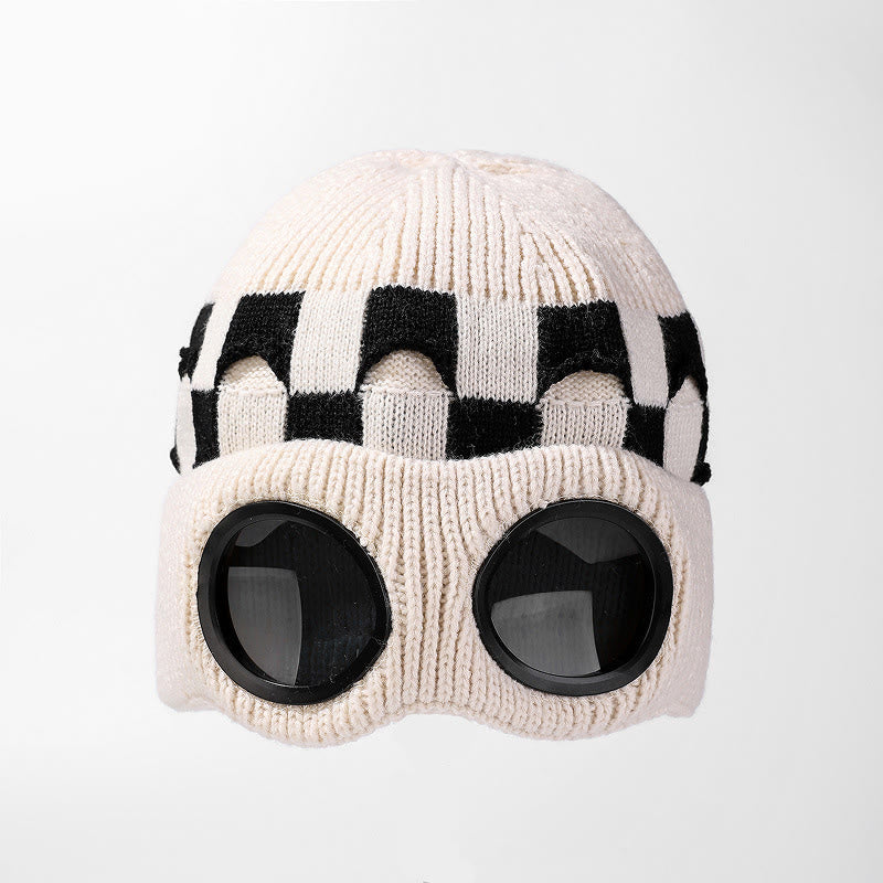 Grid Soft Beanie mit Schutzbrille - Beige - Einheitsgröße - image 16