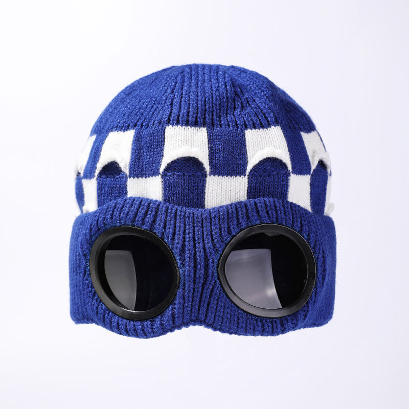 Grid Soft Beanie mit Schutzbrille - Blau - Einheitsgröße - image 14