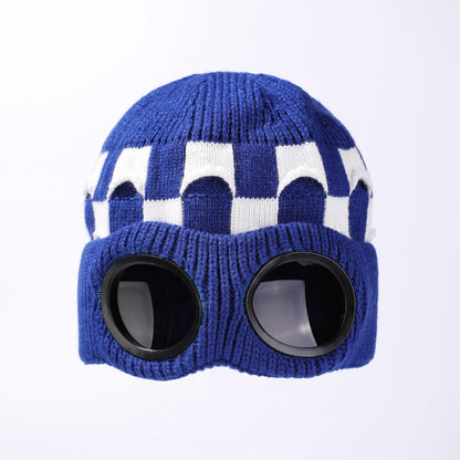 Grid Soft Beanie mit Schutzbrille - Blau - Einheitsgröße - image 14