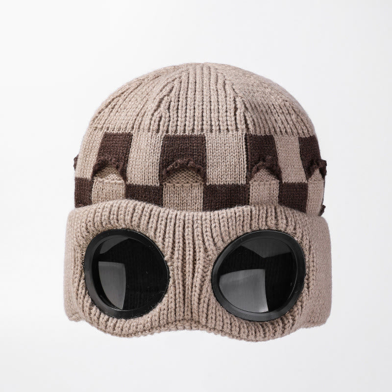 Grid Soft Beanie mit Schutzbrille - Khaki - Einheitsgröße - image 17