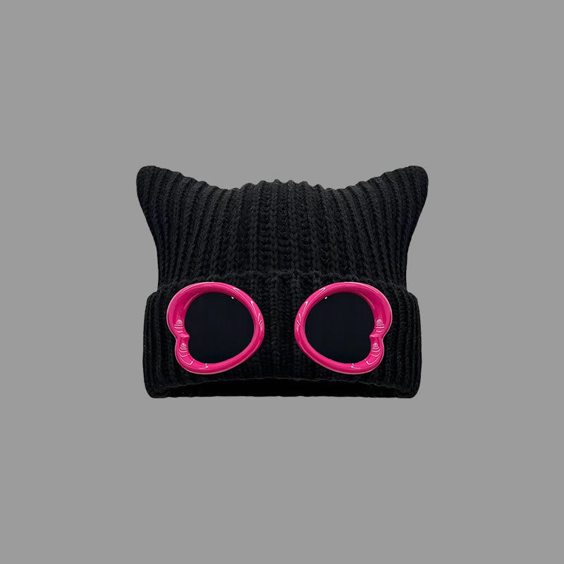 Auffällig designte Mütze mit Schutzbrille - Schwarz - Einheitsgröße - image 4