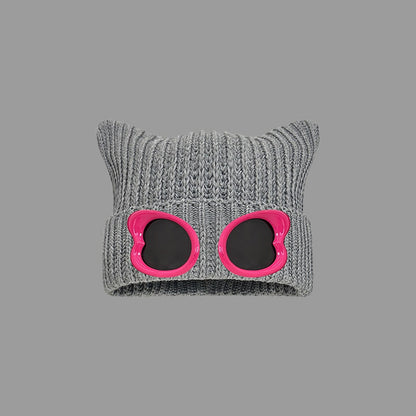 Auffällig designte Mütze mit Schutzbrille - Grau - Einheitsgröße - image 5