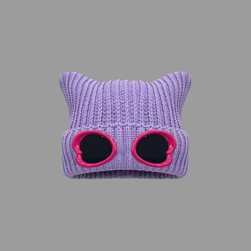Auffällig designte Mütze mit Schutzbrille - Lila - Einheitsgröße - image 8