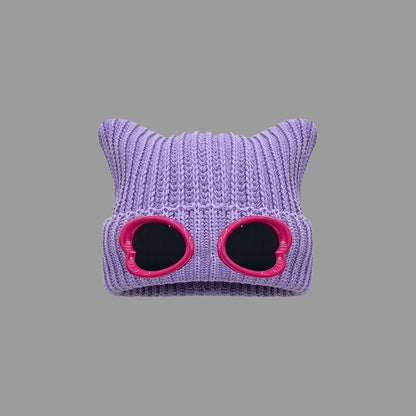 Auffällig designte Mütze mit Schutzbrille - Lila - Einheitsgröße - image 8