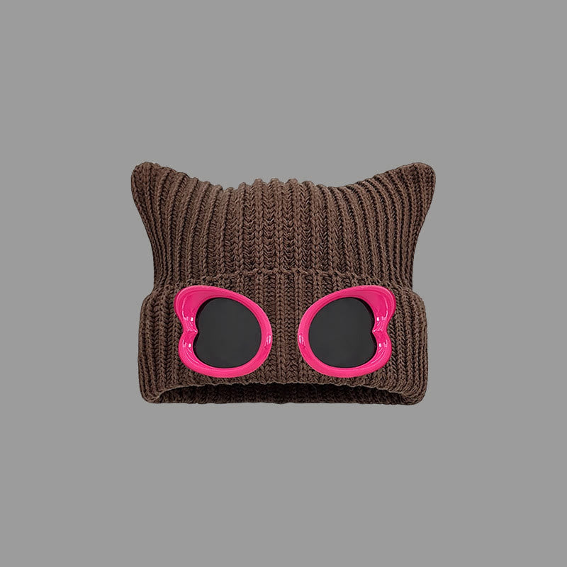Auffällig designte Mütze mit Schutzbrille - Kaffee - Einheitsgröße - image 7