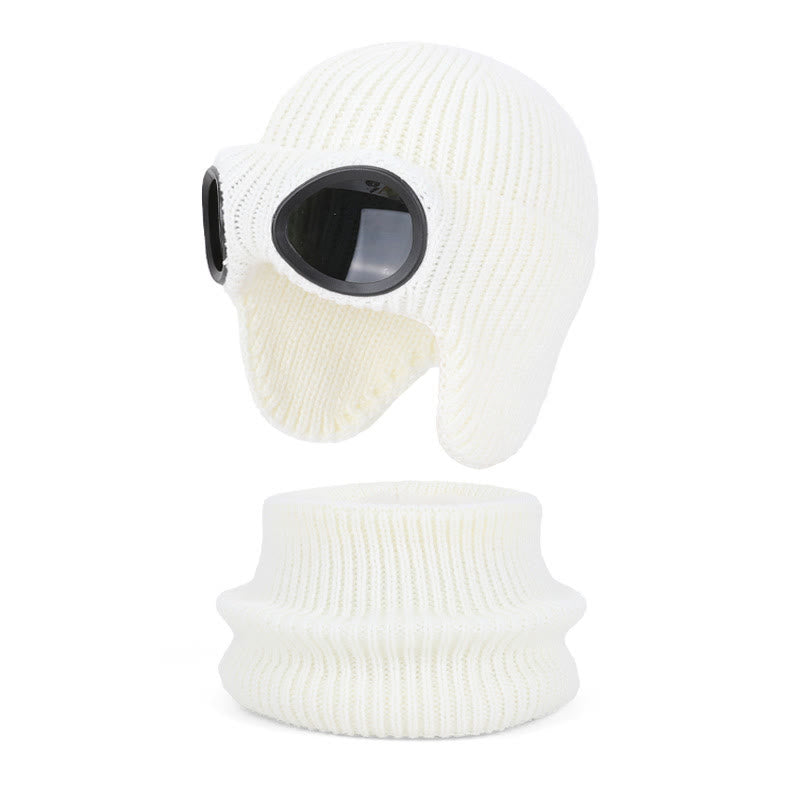 Unisex-Schalmütze mit Schutzbrille - Weiß - Einheitsgröße - image 16